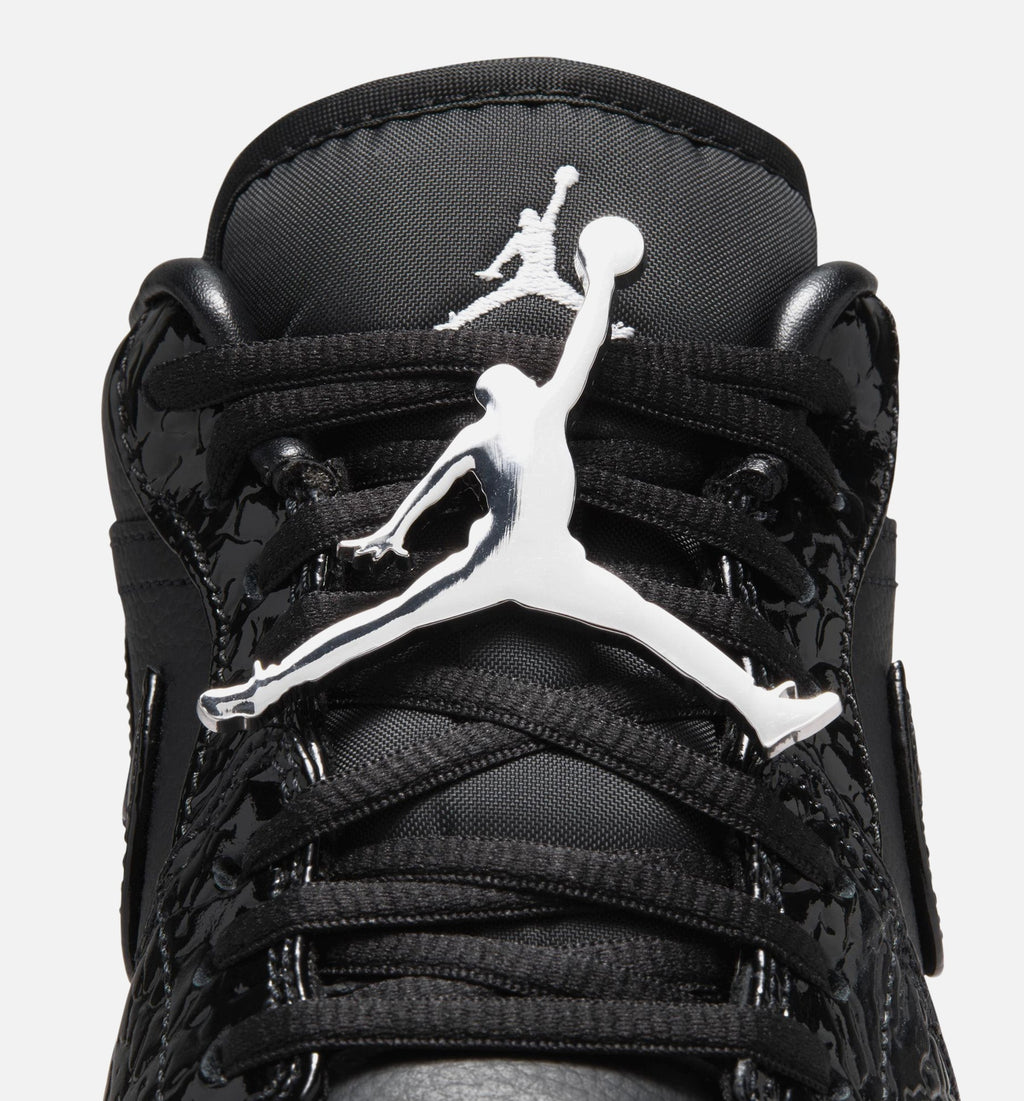 Air Jordan 1 Low Patent Elephant Women's Lifestyle Shoes - Black / White / Metallic Silver