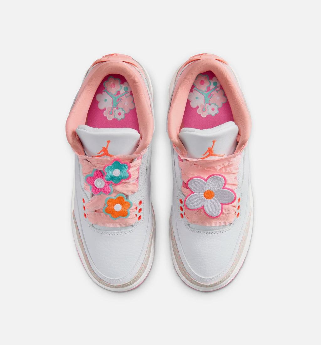 Air Jordan 3 Retro Spring Flowers | Grade School Lifestyle Shoe | Pearl Pink/Pink Bloom/Pink Glaze/Hyper Crimson
