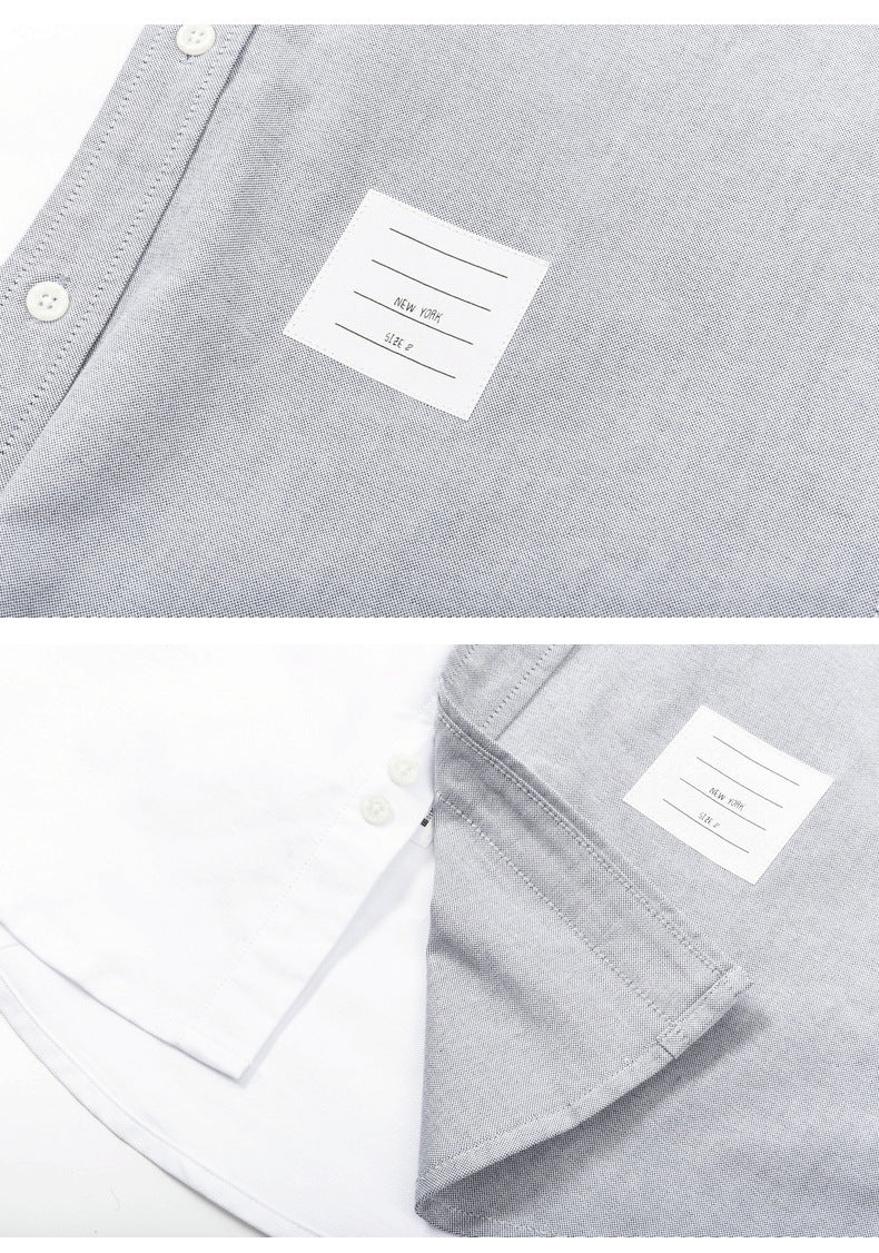 Men's Puppy Print Long-Sleeve Shirt — Back Slit, Gray & White | Thom Browne