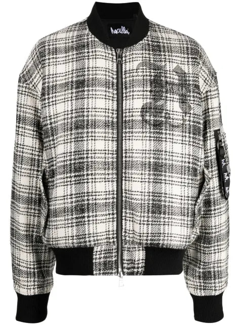 Haculla tweed zipped bomber jacket