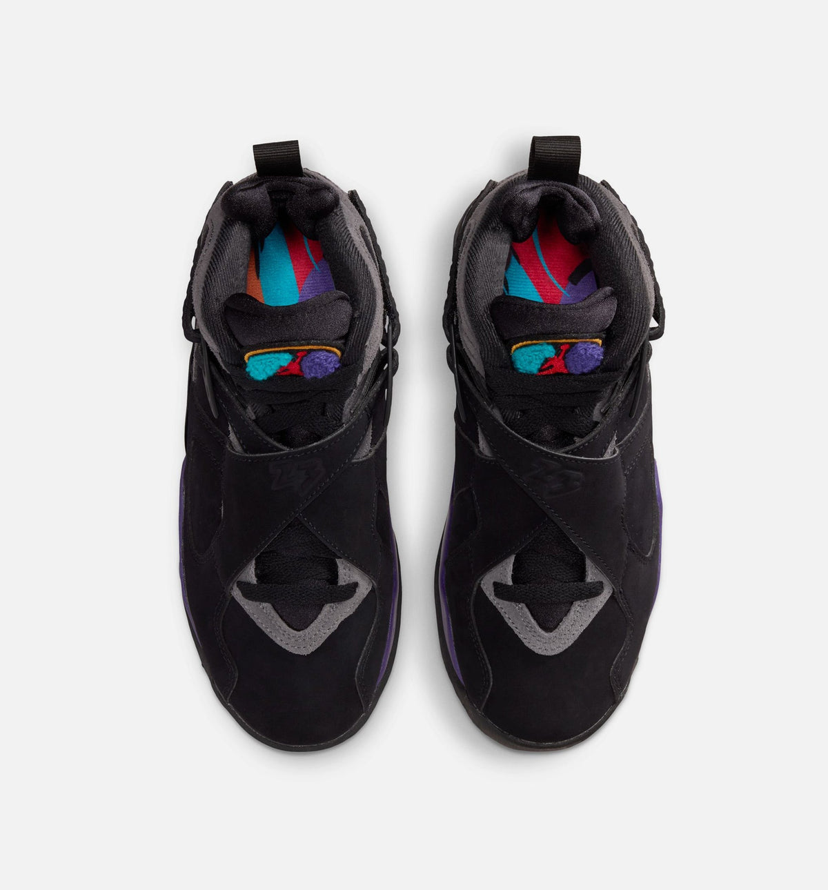 Air Jordan 8 Retro Aqua – Grade School Lifestyle Shoe in Black/Multi-Color/Bright Concord/Multi-Color