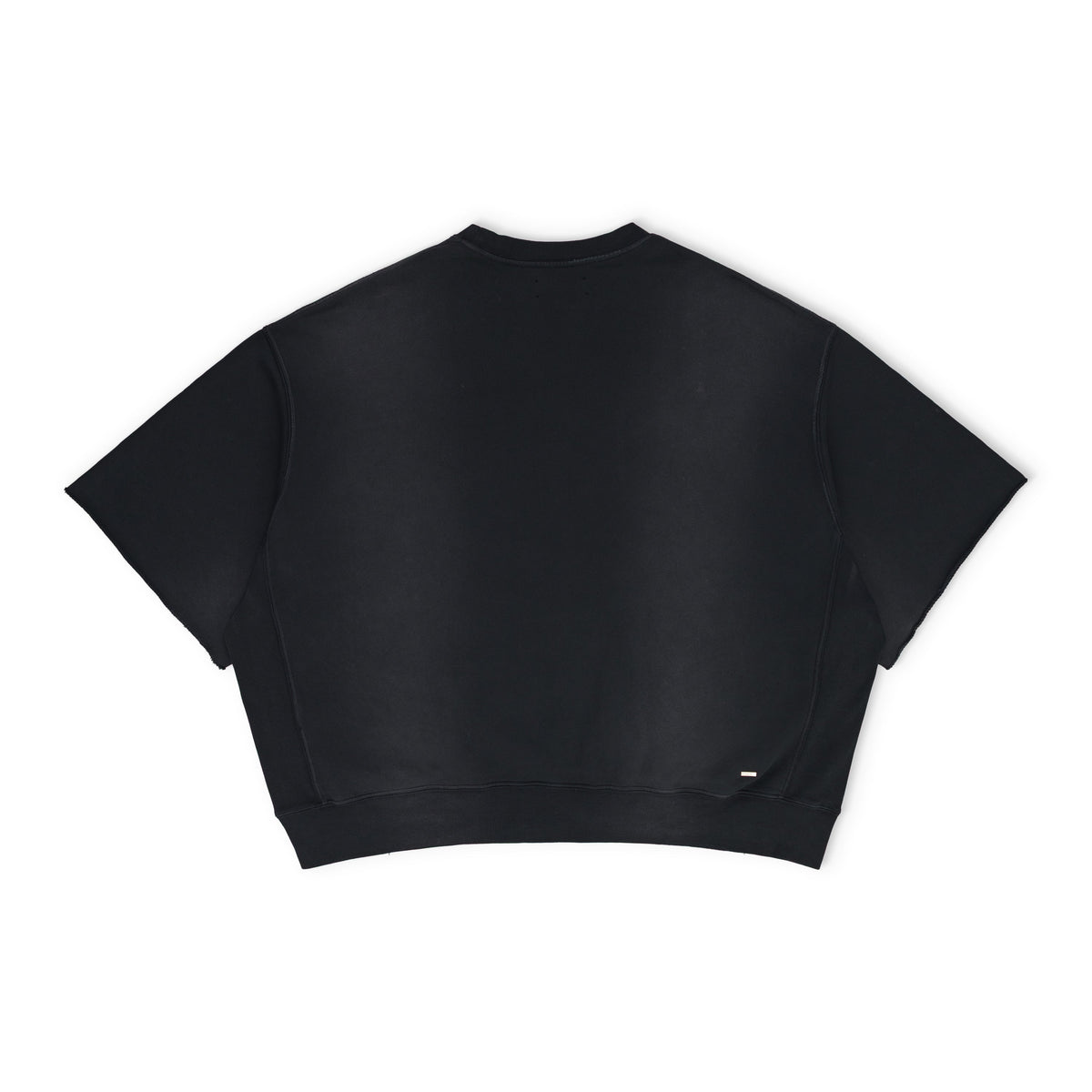 Black Logo Appliqué Cotton Short Sleeves Sweatshirt