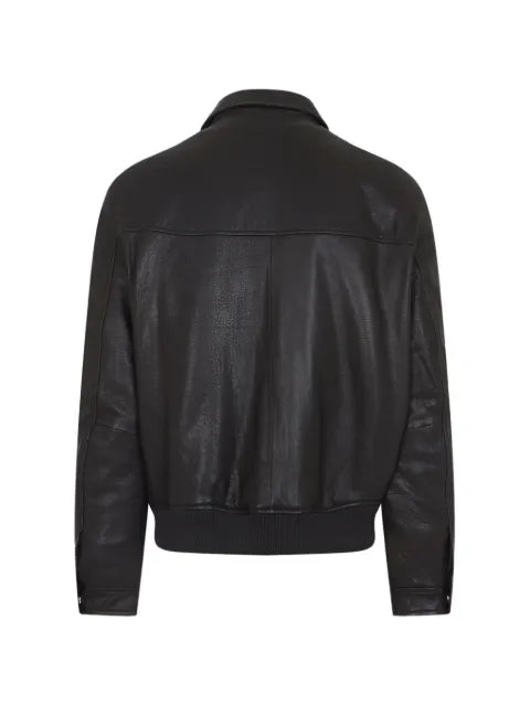 Yves Salomon collared lamb skin jacket