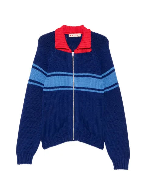 Marni striped zip-up cardigan