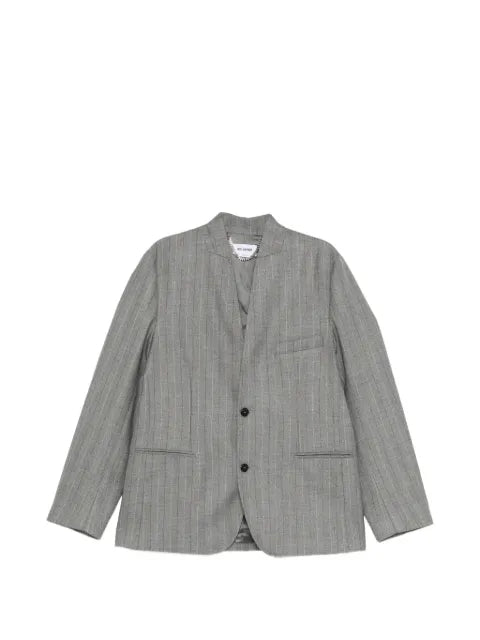 Hed Mayner pinstripe collarless blazer