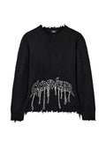 GCDS embroidered distressed sweater