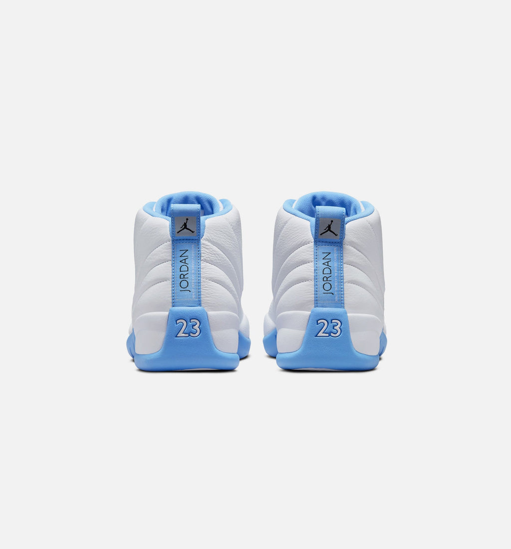 Air Jordan 12 Retro White and University Blue – Men's Lifestyle Shoe in White/University Blue/Metallic Silver