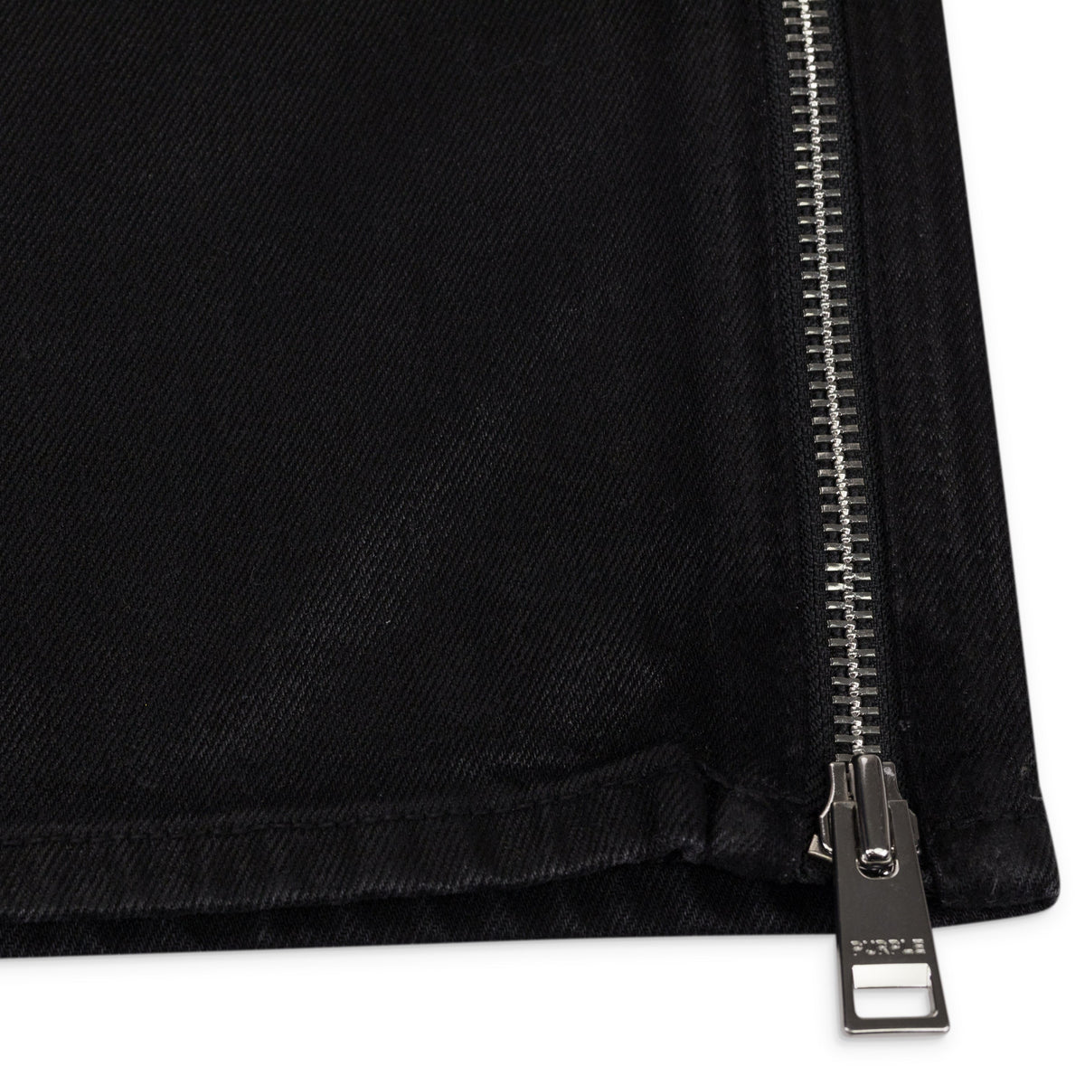 Black Side Zip Coated Clean Wide-Leg Jeans