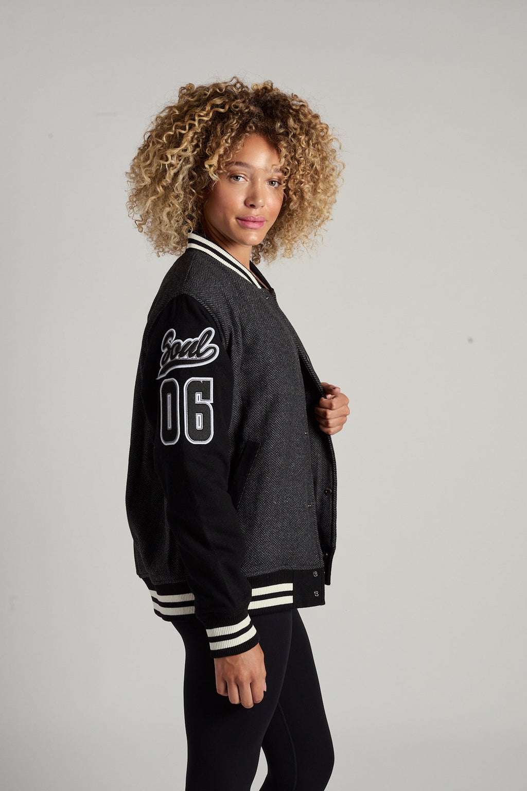 Herringbone Bomber Jacket
