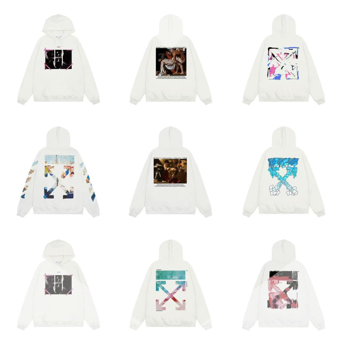 Off‑White Multi‑Arrow Abstract Graphic Oversized Hoodie Streetwear