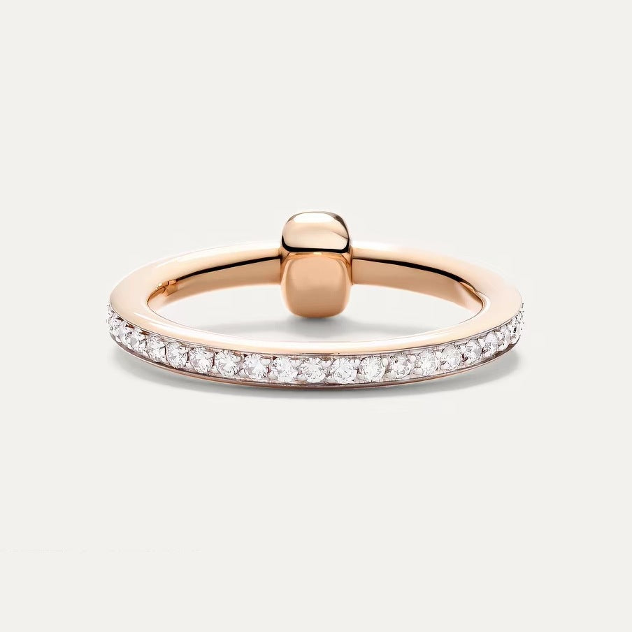 Pomellato Style Classic Cubic Zirconia 18K Gold-Plated Ring