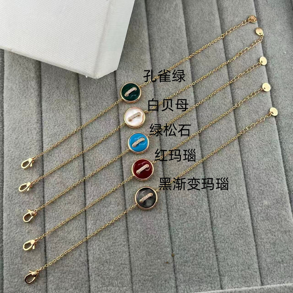 Pomellato Style Malachite 18K Gold-Plated Bracelet