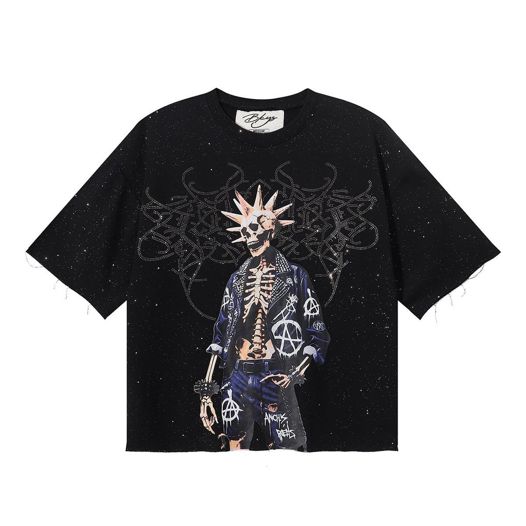 BKYS Revival Skeleton Rhinestone Graphic T-Shirt