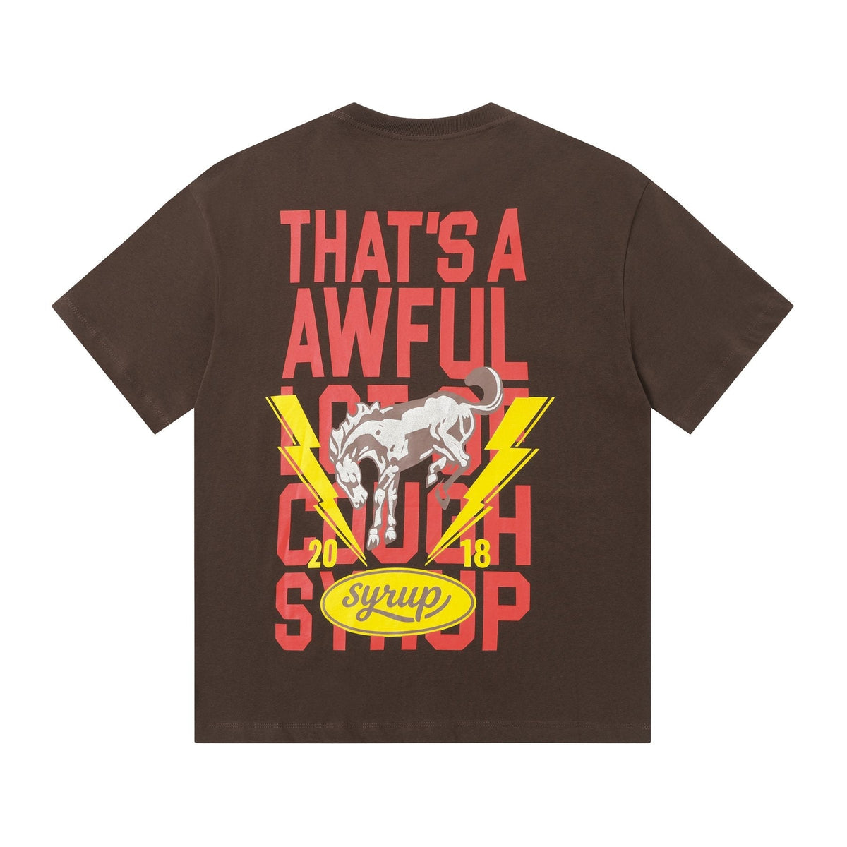 THAT'S A AWFUL LOT OF COUGH SYRUP Bull Lightning Graphic T-Shirt