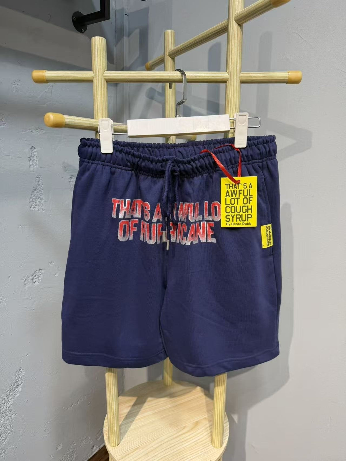 THAT'S A AWFUL LOT OF COUGH SYRUP Navy Graphic Shorts