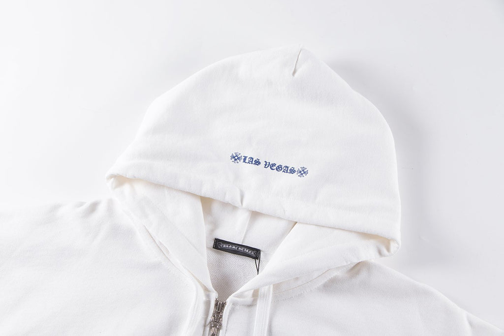Chrome Hearts Blue Sleeve Graphic Zip Hoodie