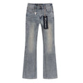 VALABASAS Light Blue Rhinestone Flared Jeans