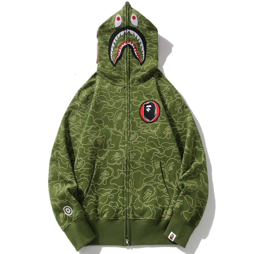 BAPE Shark Full-Zip Hoodie - Blue, Green & Red