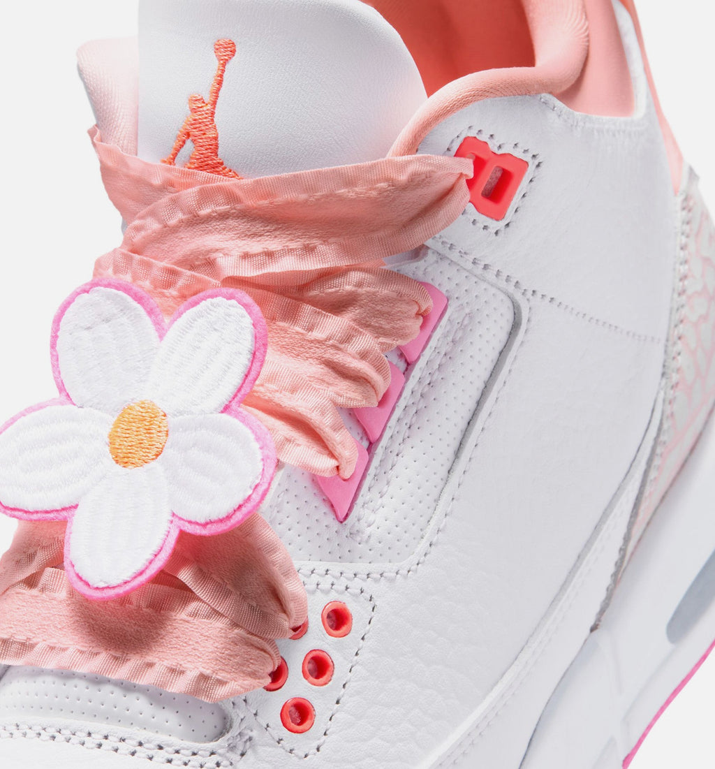 Air Jordan 3 Retro Spring Flowers | Grade School Lifestyle Shoe | Pearl Pink/Pink Bloom/Pink Glaze/Hyper Crimson