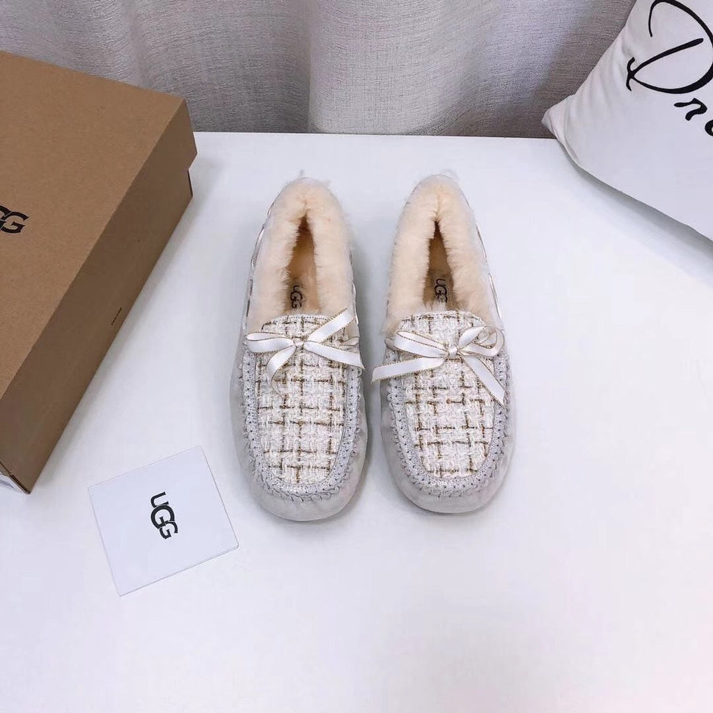 Pearl White Chanel-Style Driving Loafers — Sophisticated & Chic | New Arrival | In Stock