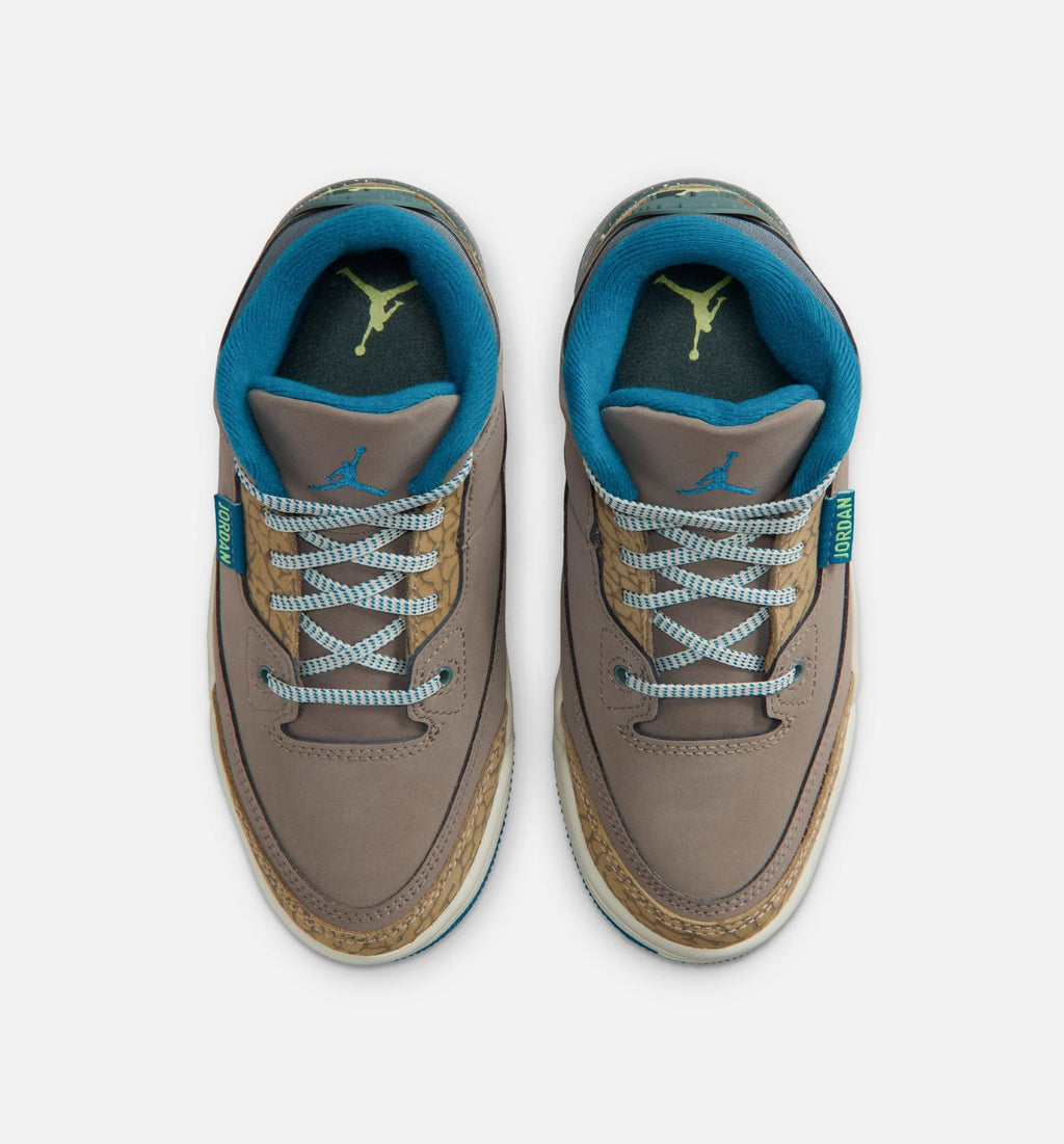 Air Jordan 3 Retro Olive Grey Preschool Lifestyle Shoe - Olive Grey/Green Abyss/Khaki/Sea Glass