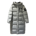 The North Face Color-Block Hooded Long Puffer Coat | Grey | Down Insulated