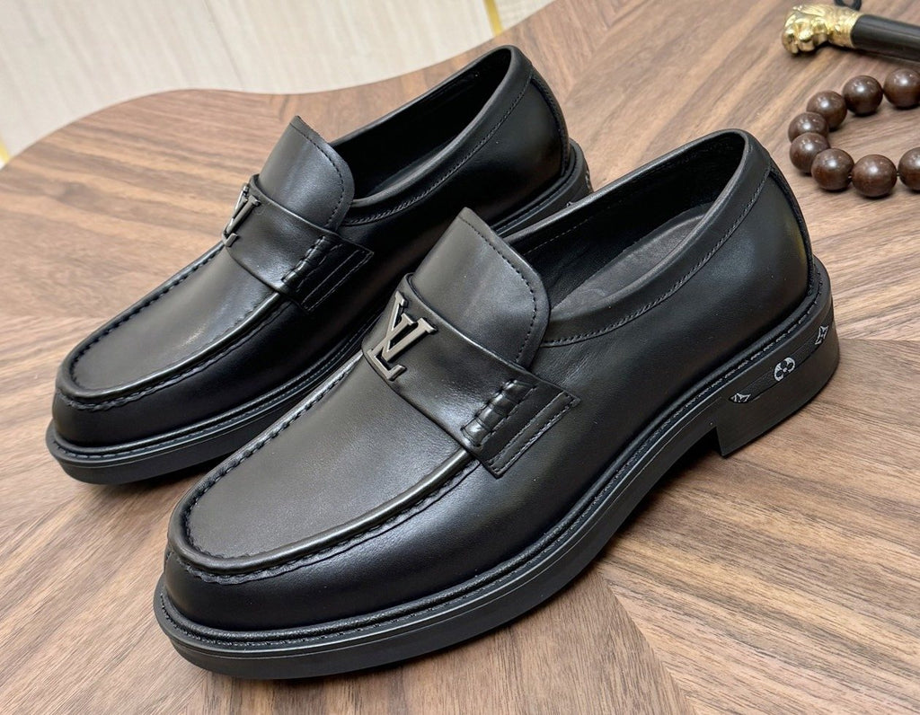 Louis Vuitton Black Metal Hardware Loafers