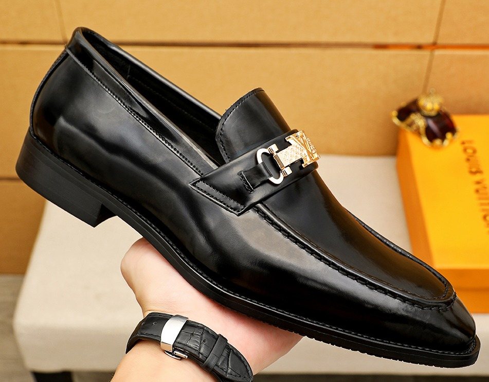 Louis Vuitton Black Buckle Loafers - Silver-Tone Hardware