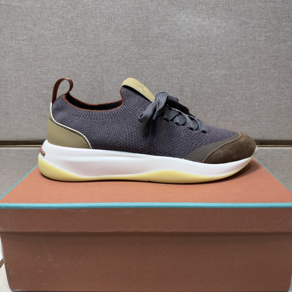 Loro Piana Men's Mesh Low-Top Sneakers - Contrast Midsole And Outsole